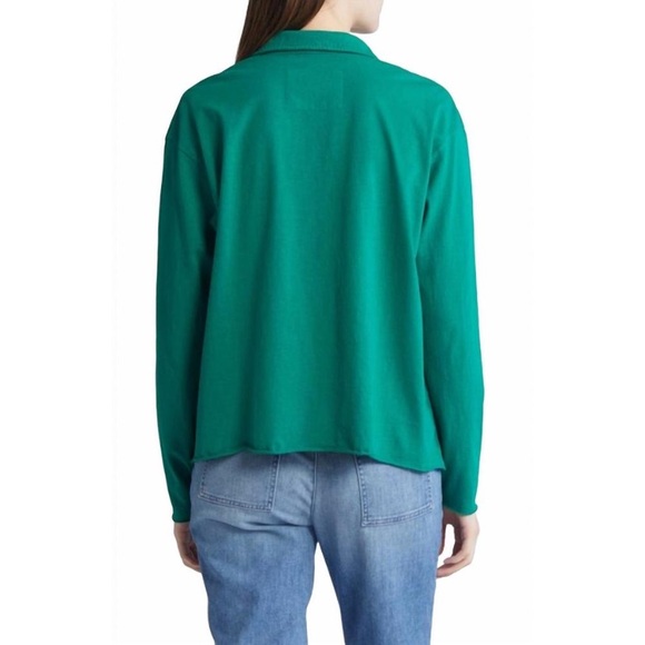 Frank & Eileen Patrick Popover Henley Long Sleeve Shirt Teal Clover Green XS - Picture 3 of 8